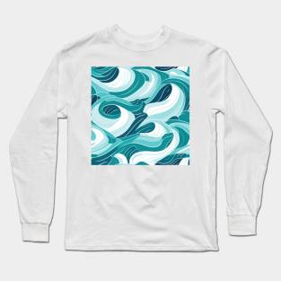 Ephemeral Crests: Hokusai Waves Reimagined Long Sleeve T-Shirt